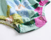 Baby Girl Floral Print Ruffle Design O-Neck Onesies In Summer