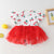 Baby Girl Cherry Print Pattern Mesh Patchwork Design Round-Collar Short-Sleeved Summer Dress Onesies