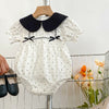Baby Girl Dot Pattern Doll Neck Triangle Onesies
