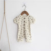 Baby 1pcs Allover Floral Graphic & Solid Single Breasted One PieceJumpsuit