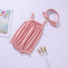 Baby Girl Printed Pattern Sling Onesies With Bow Decoration