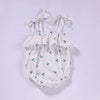 Baby Girl Floral Print Ruffle Design Sling Onesies In Summer