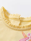 Arrival Summer Girls Unicorn Pattern Crew Neck Short Sleeves Tulle Patchwork Princess Dress