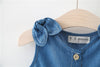 Baby Girl Solid Blue Denim Dress In Summer