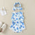 Baby Girl Printed Patterns Lace Design Sleeveless Onesie With Headband