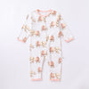 Baby Animal Print Pattern Full Button Design Cotton Romper