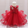 Baby Girl Sequins Patched Design Sleeveless Tutu Style Baptism Birthday Dress