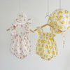Baby Girl Floral Print Ruffle Design Sleeveless Crotch Onesies Bodysuit