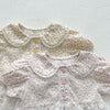 Baby Girl Floral Pattern Mesh Patched Design Princess Onesies Dress
