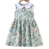 Arrival Summer Girls Sleeveless Peter Pan Collar Colorful Pattern Thin Dress