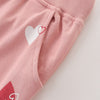 Baby Girl Heart Print Pattern Solid Color Cute Sport Trousers