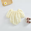 Baby Girl Ditsy Flower Pattern Or Solid Color Long Sleeve Bodysuit