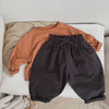 Baby Girl Solid Color Bow Decoration Design Long Pants
