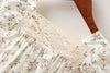 Baby Girl Floral Pattern Lace Patchwork Design Backless Bubble Sleeve Onesies With Hat