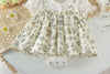Baby Girl Floral Pattern Round Nek Short Sleeve Onesies Dress