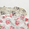 Baby Girl Floral Print Round Collar Short-Sleeved Onesies Buttons Front Design