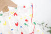 Baby Girl Heart Print Ruffle Design Sleeveless Dress In Summer