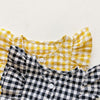 Baby Girl Sleeveless Grid Round Collar Onesies