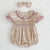 Baby Girl Ditsy Flower Ruffle Neck Dress Onesies In Summer