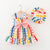 Baby Girl Colorful Dot Pattern Big Bow Tie Design Sling Dress