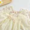 Baby Girl Ditsy Flower Pattern Or Solid Color Long Sleeve Bodysuit