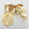 Baby Girl Floral Print Ruffle Design Sleeveless Crotch Onesies Bodysuit