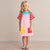Arrival Summer Baby Girls Short Sleeves Simple Striped Top and Color Patchwork Sleeveless Dress