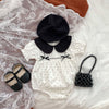 Baby Girl Dot Pattern Doll Neck Triangle Onesies