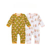 Baby Animal Print Pattern Full Button Design Cotton Romper