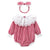 Baby Girl Layered Ruffle Neck Design Plaid Graphic Longsleeve & Short Sleeve Onesies