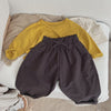 Baby Girl Solid Color Bow Decoration Design Long Pants