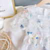 Baby Girl Butterfly Print Lace Patchwork Design Square-Collar Dress
