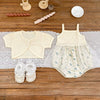 Arrival Summer Girls Short Sleeves Solid Color Top and Floral Sleeveless Onesies Set Clothing Set
