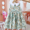 Arrival Summer Girls Sleeveless Peter Pan Collar Colorful Pattern Thin Dress