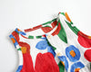 Baby Girl Floral Print Pattern Buttoned Design Sleeveless Rompers