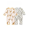 Baby Animal Print Pattern Full Button Design Cotton Romper