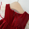 Baby Girl Solid Color Bow Tie Patched Design Mesh Princess Dress