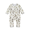 Baby Animal Print Pattern Full Button Design Cotton Romper