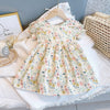 Baby Girl Floral Print O-Neck Puff-Sleeved Short Dress