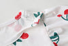 Baby Girl Cherry Print Pattern Mesh Patchwork Design Round-Collar Short-Sleeved Summer Dress Onesies