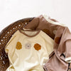 Baby Girl Cute Smile Face Print Short-Sleeved Round Collar Simpfy Onesies