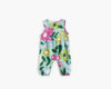 Baby Girl Floral Print Pattern Buttoned Design Sleeveless Rompers