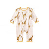 Baby Animal Print Pattern Full Button Design Cotton Romper