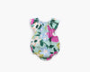 Baby Girl Floral Print Ruffle Design O-Neck Onesies In Summer