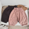 Baby Girl Solid Color Bow Decoration Design Long Pants