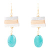 Pueblo Blue Magnesite and Mixed Metal Drop Earrings