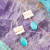 Pueblo Blue Magnesite and Mixed Metal Drop Earrings