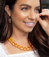 Purple Turquoise Boulder Statement Earrings