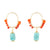Red River Turquoise and Coral Post Earrings