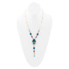 Regal Blue Apatite Mixed Stone Golden Pendant Necklace